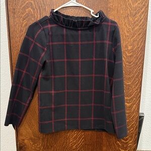 Ann Taylor Black and Red Plaid Top size xs
